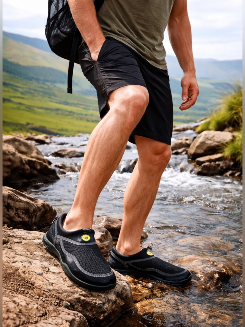 Body Glove Beachcomber 2 Water Shoes Men’s Size 9 Black Yellow Quick Dry NWT!